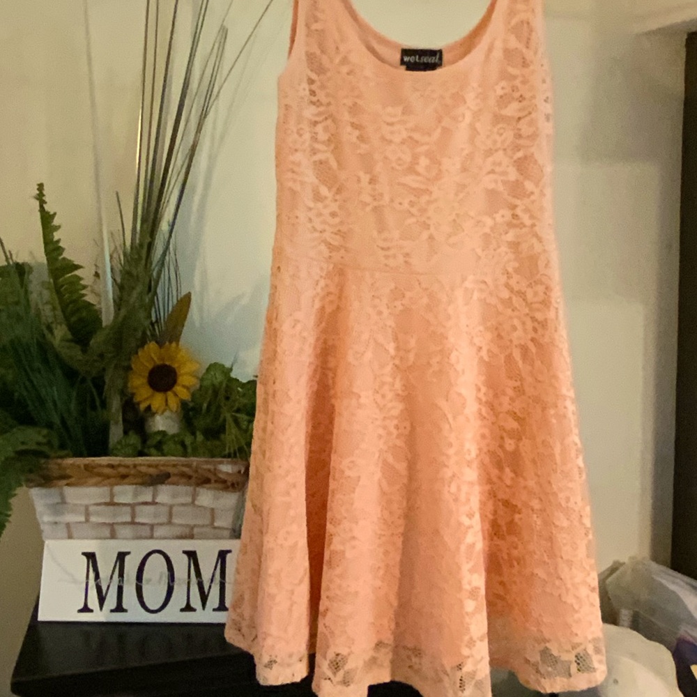 (5 FOR $25) Wet Seal Coral Lace Mini Dress